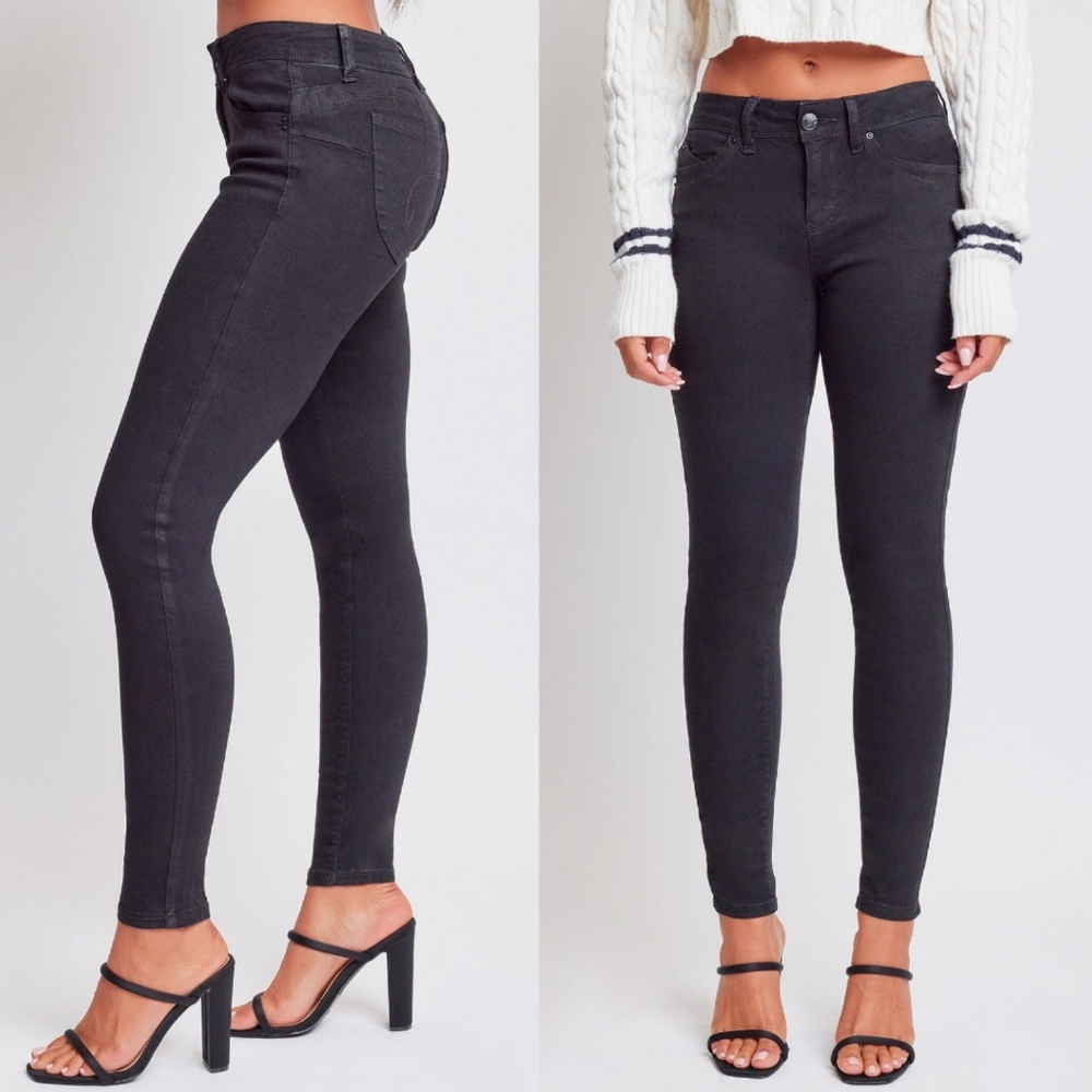 ymi wannabettabutt - dark wash butt lifting denim skinny jeans